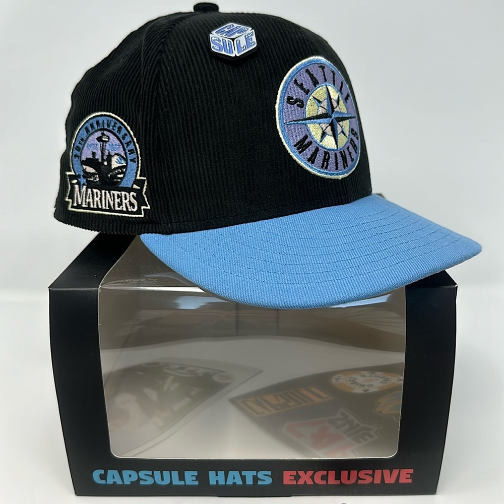 CapsuleHats Seattle Mariners Corduroy’Ice Cube’30th Anniversary Fitted Hat 7 3/8